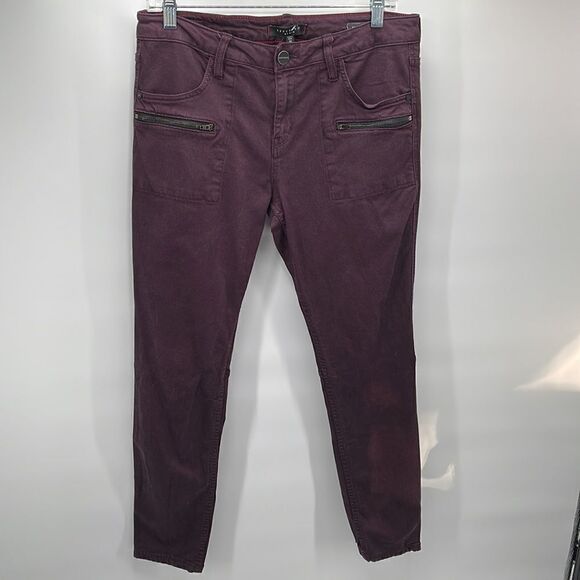 Sanctuary denim purple wine ProMidal ace utility skinny jeans zip pockets 30 EUC - Picture 5 of 12